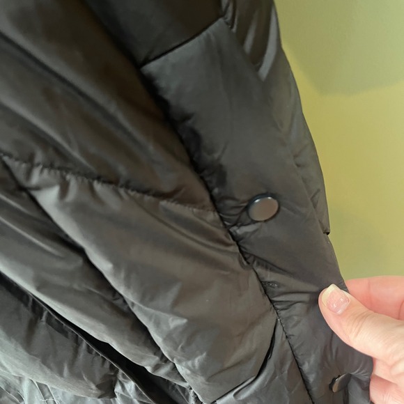 Lattelier Women's XL Black Puffer Coat Hooded Long Down Fill Winter Warm - Picture 4 of 8